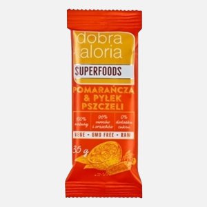 Baton Superfoods pomarańcza i pyłek pszczeli 35g